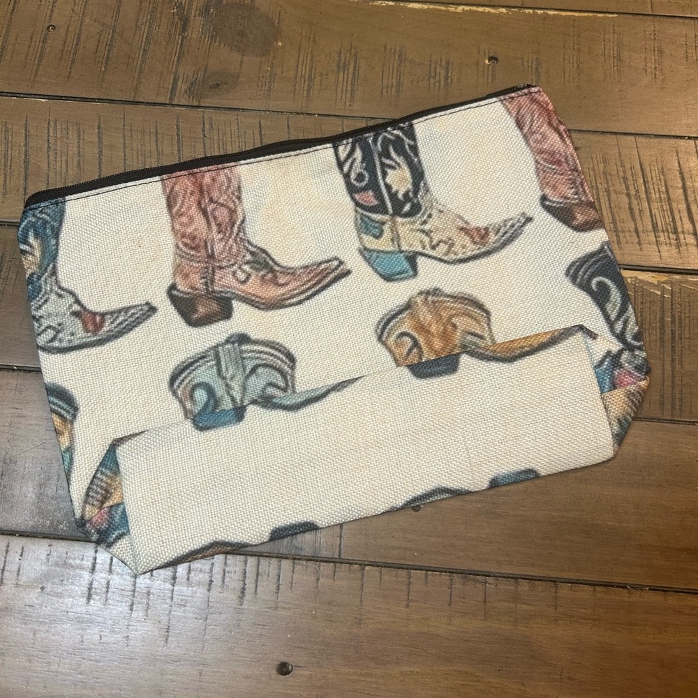 Colorful Cowboy Boot Print Cosemetic Bag - Picture 5 of 6